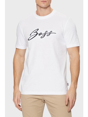 Boss % 100 Pamuk Regular Fit Bisiklet Yaka Logolu T Shirt Erkek T Shirt 50531309 100