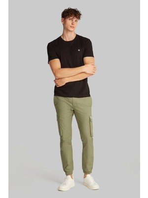 Calvin Klein Skınny Cargo Erkek Pantolon Normal Bel Keten Dokuma Desenli 31 Beden Günlük Stil