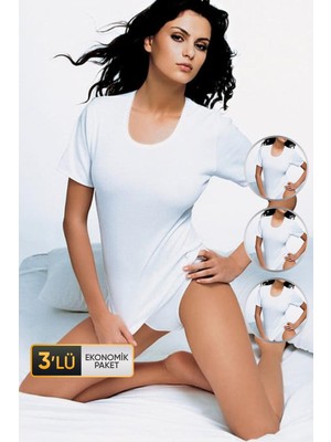 Kadın Ribana Beyaz Fanila 730 3'lü Ekonomik Paket