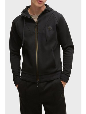 Boss Pamuk Karışımlı Regular Fit Kapüşonlu Fermuarlı Sweat Erkek Sweat 50530969 001
