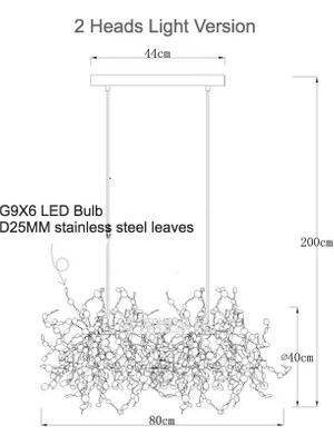 NZL Lighting Modern Ikili Pullu Gümüş Renkli Sarkıt Avize