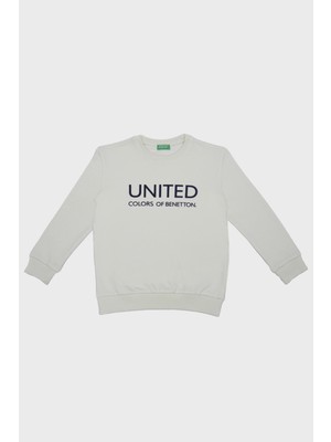 United Colors Of Benetton Logolu Streç Pamuklu Bisiklet Yaka Sweat Erkek Çocuk Sweat BNTB21877