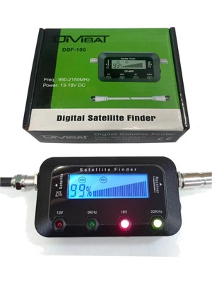 Divisat DİVİSAT Dijital Finder Uydu Yön Bulucu Siyah Renkli 30 cm Test Ara Kablosu ile