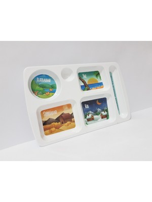 Renkli Çiçekler Çocuk İçin Desenli Melamin Tabildot Tabak