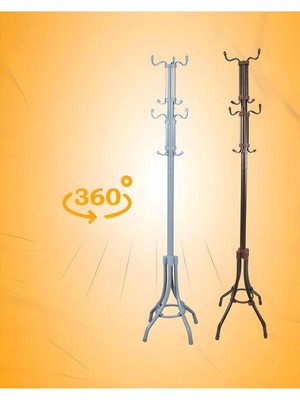 Asvera 33-004 T.E.A.K. 360° Dönerli Demonte Portmanto - Portatif Metal Elbise Şapka Askı Standı