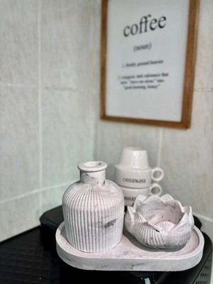 Cey Design Dekoratif Mermer Desenli Modern Vazo Set 3 Parça English Home Orta Sehpa Üstü Ev Dekorasyon