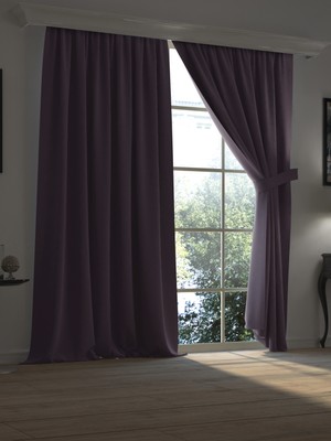 Perle Super Blackout Serisi  Koyu Lavanta Işık Geçirmez Ekstraforlu Fon Perde