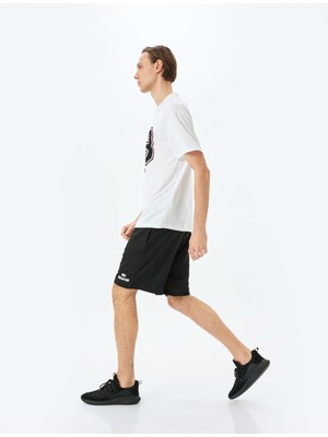 Koton Slogan Baskılı Bermuda Beli Bağcıklı Spor Şort