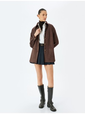 Koton Süet Görünümlü Gömlek Ceket