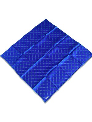 Armine Mavi Yeşil Monogram Desen Sura İpek Eşarp 9178 - 36