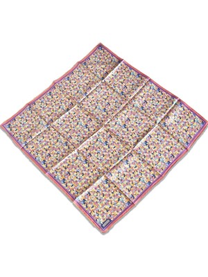 Armine Pembe Çiçek Desen Tivil İpek Eşarp 9173 - 80