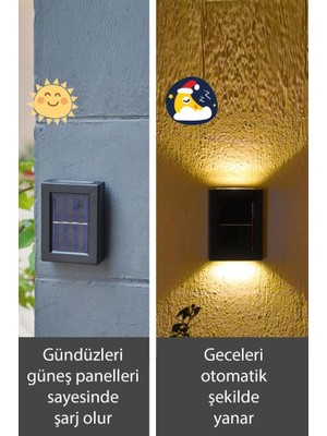 2'li Güneş Enerjili Su Geçirmez Solar LED Lamba