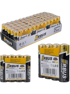 ORBUS ORB-LR06 AA ALKALİN KALEM PİL (60LI PAKET)