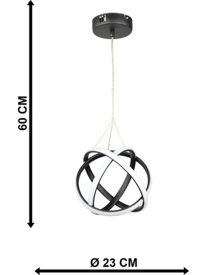 Begüsa Kapella Ledli Avize Siyah 23  cm