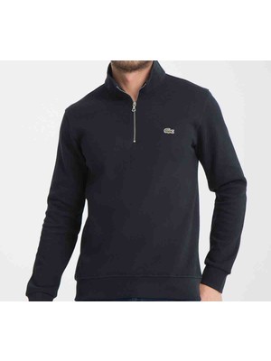 Lacoste Fermuar  Yaka Lacivert Regular Fit  Uzun Kol