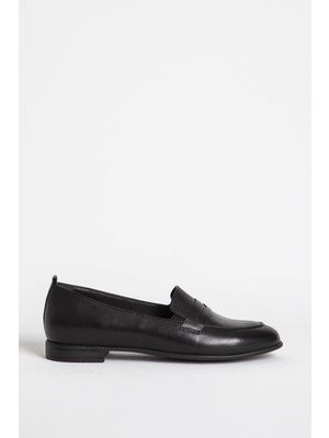 Dericlub Br 04037 Gerçek Deri Kadın Loafer Siyah