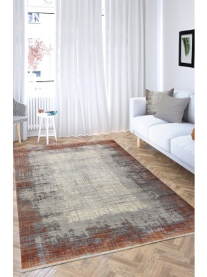 Gabardin Halı 7/24 Modern Tarz 120 x 180 Toz Barındırmaz Viskon Halı 0263-TRN