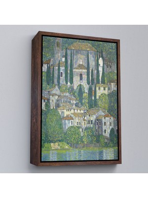 Miyrem canvas Serie  Gustav Klimt - Cassone'deki Kilise Selvili Manzara TABLOSU-8095