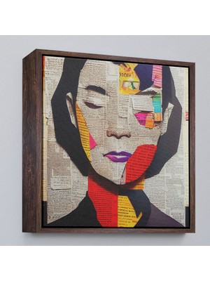 Miyrem canvas Serie  Gazete ve Dergilerden Kadın TABLOSU-8364