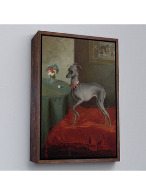 Miyrem canvas Serie  Kırmızı Yastık Üzerinde Bir Italyan Tazısı TABLO-8061