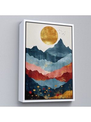 Miyrem^#canvas Serie  Dağların Üstündeki Güneş Manzarası TABLO-7613