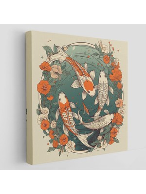 Miyrem canvas Serie Yüzen Koi Balıkları TABLOSU-8347