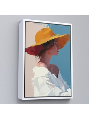 Miyrem^#canvas Serie  Sarı Şapkalı Soyut Kadın TABLO-7631