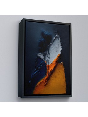 Miyrem canvas Serie  Turuncu ve Mavi Tonlu Soyut TABLO-7913
