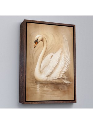 Miyrem canvas Serie  Beyaz Zarif Kuğu TABLO-7603
