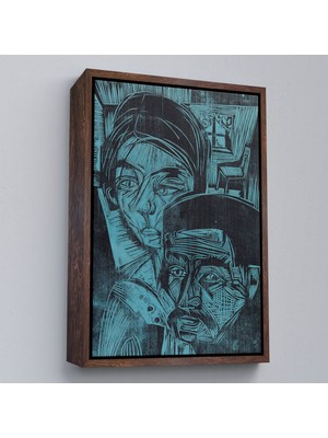 Miyrem canvas Serie  Ernst Ludwig Kirchner - Kulübedeki Köylü Çift TABLOSU-8078