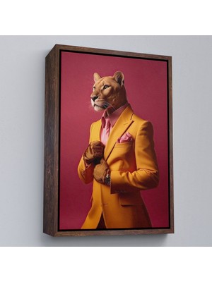 Miyrem canvas Serie  Insan Kıyafetli Zarif Panter TABLOSU-7793