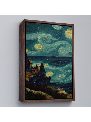 Miyrem canvas Serie  Vincent Van Gogh Tarzı Dalgalı Deniz TABLOSU-7689
