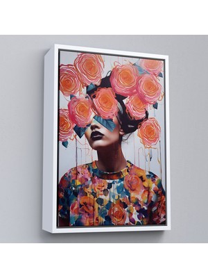 Miyrem canvas Serie  Çiçek Başlı Soyut Kadın TABLOSU-8009