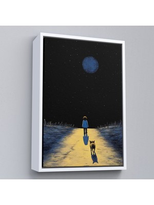 Miyrem^#canvas Serie  Ay Işığına Yürüyen Çocuk ve Dostu TABLO-7534