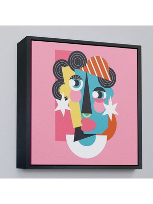 Miyrem canvas Serie  Pembe Renkli Soyut Kadın Portre TABLOSU-8306