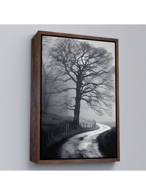 Miyrem canvas Serie  Karanlıktaki Gizemli Ağaç TABLOSU-7522