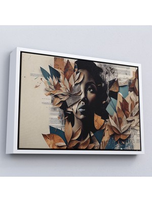 Miyrem^#canvas Serie  Çiçek Detaylı Kadın TABLOSU-7260