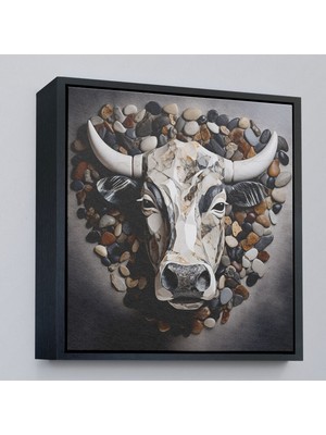 Miyrem canvas Serie  Taşlar Ile Yapılmış Inek Yüzü TABLOSU-8335