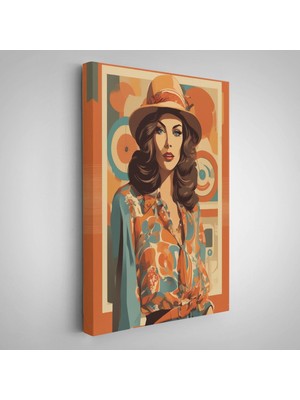 Miyrem canvas Serie Şapkalı Güzel Retro Kadın TABLOSU-8070