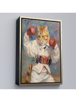 Miyrem canvas Serie  Boks Eldivenli Sevimli Kedi TABLOSU-7997