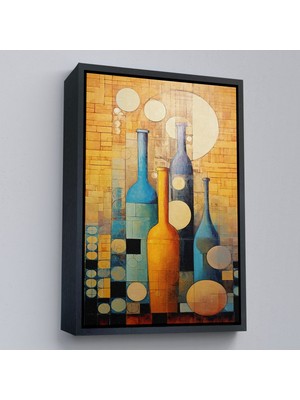 Miyrem canvas Serie  Soyut Şarap Şişeler TABLOSU-7539