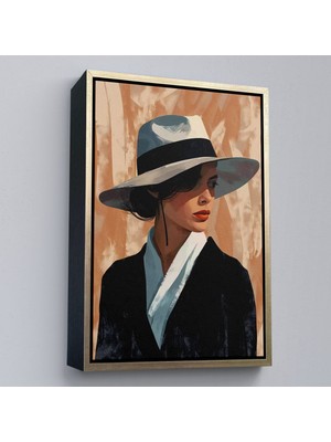 Miyrem canvas Serie  Beyaz Şapkalı Soyut Kadın TABLO-7623