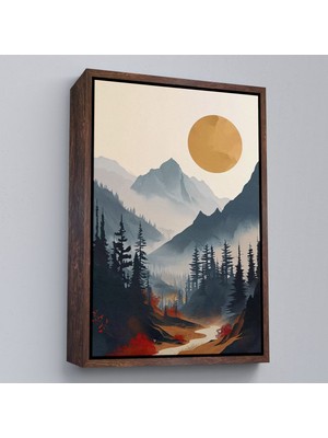 Miyrem canvas Serie  Dağların Üstündeki Güneş Manzarası TABLO-7637