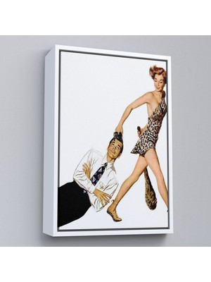 Miyrem^#canvas Serie  Modern Erkeği Sürükleyip Götüren Taş Devri Kadını TABLO-7738
