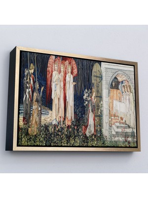 Miyrem canvas Serie  William Morris Kutsal Kase TABLOSU-7033
