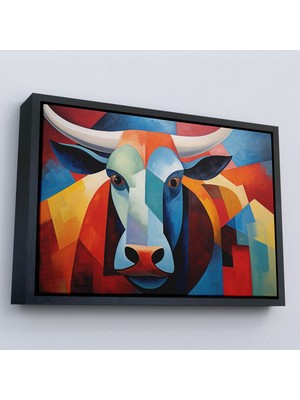 Miyrem canvas Serie  Soyut Boğa TABLOSU-7209