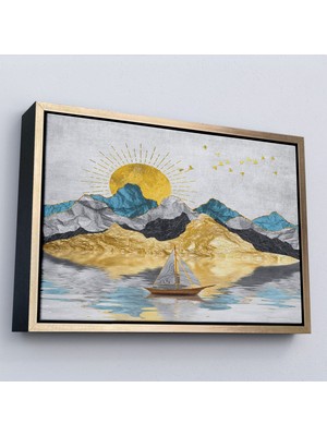 Miyrem canvas Serie  Altın Güneş Manzarası TABLOSU-7222
