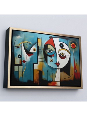 Miyrem canvas Serie  Renkli Soyut Yüzler TABLOSU-7233