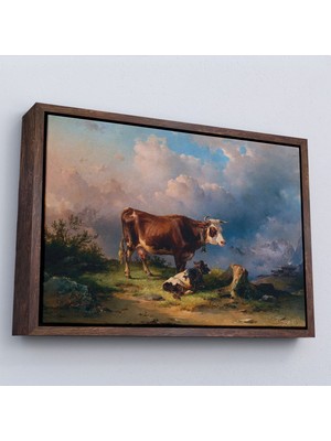 Miyrem canvas Serie  Alp Dağlarında Inek ve Danası TABLO-7044