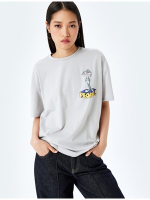 Koton Bugs Bunny Lisanslı Arkası Baskılı Oversize Tişört